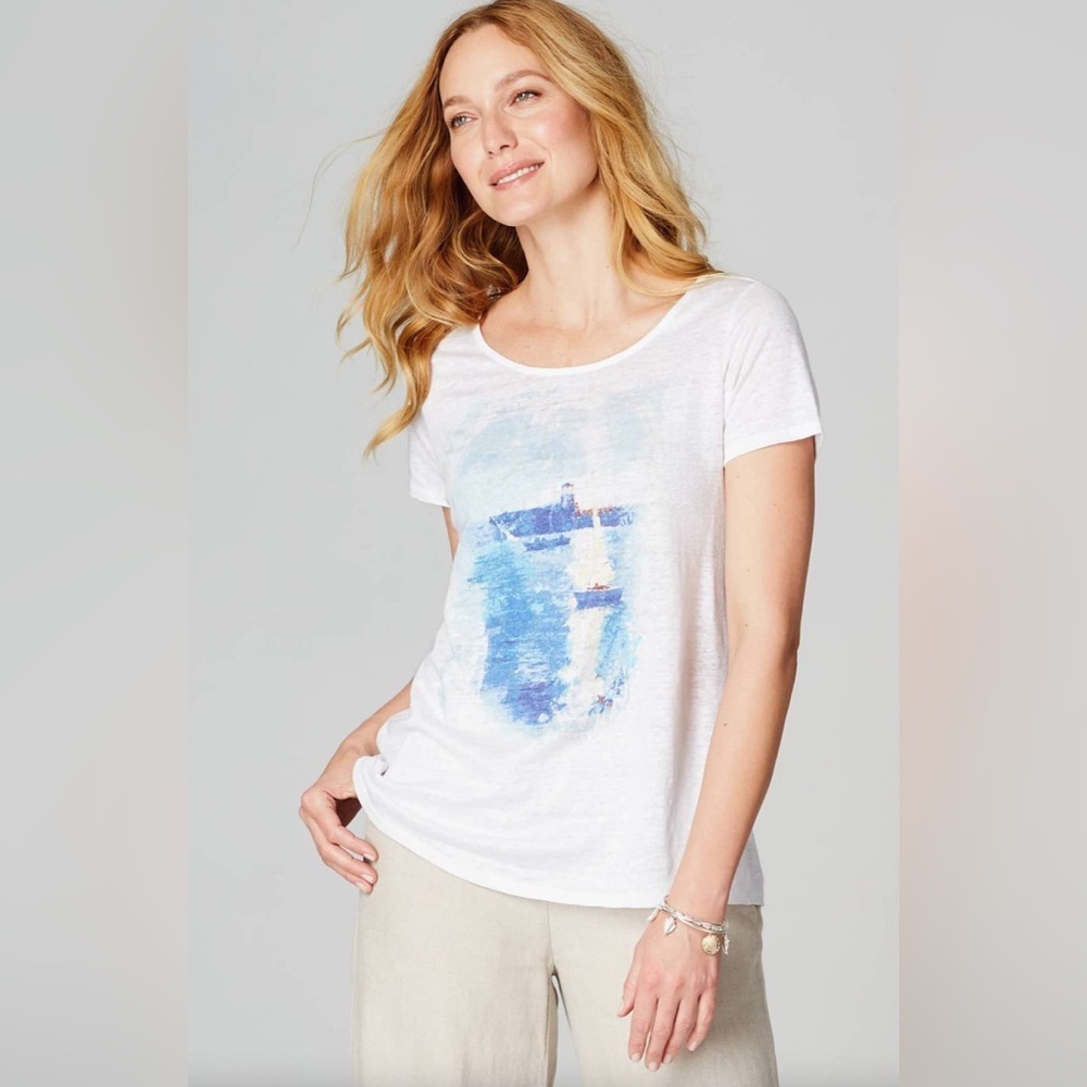 J.Jill Love Linen  sailboat knit top size MP